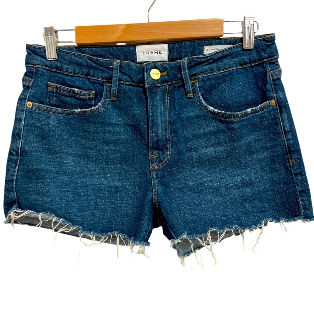Frame Shorts Denim Le Grand Garcon Raw Hem 27